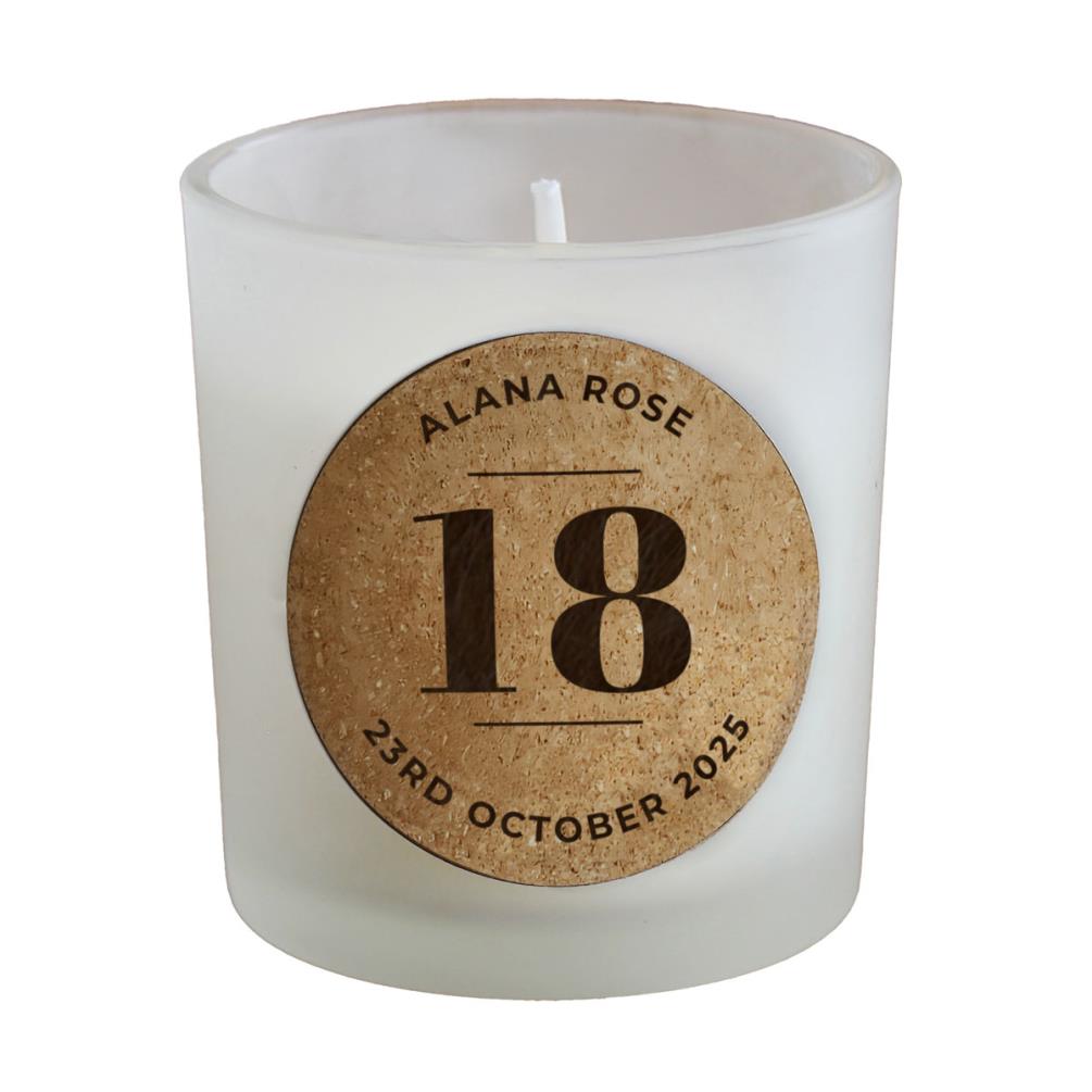 Personalised Birthday Cork Label Jar Candle £8.99